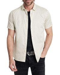 John Varvatos - Sean Medalion Print Short Sleeve Button-up Shirt - Lyst