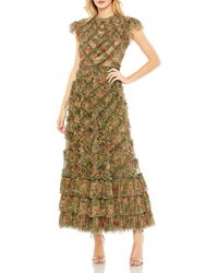 Mac Duggal - Floral Long Evening Dress - Lyst