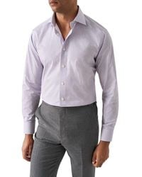 Eton - Slim Fit Geometric Print Cotton Dress Shirt - Lyst