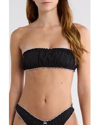 PacSun - Arriety Shirred Bandeau Bikini Top - Lyst