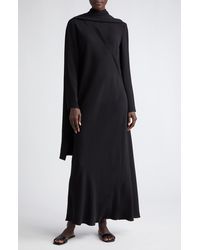 The Row - Pascal Scarf Detail Long Sleeve Silk Crepe Dress - Lyst