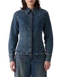Levi's - Shaped Long Sleeve Stretch Denim Shirt - Lyst