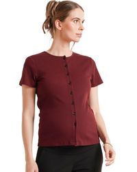 Nom Maternity - Avery Button-Front Maternity & Nursing Ribbed Tee - Lyst