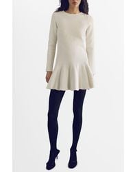 Mango - Ottom Pleated Long Sleeve Stretch Rib Minidress - Lyst
