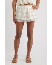 LoveShackFancy - Emanuela Silk & Lace Shorts - Lyst