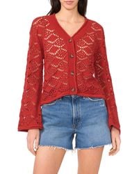 Vince Camuto - Open Stitch Cotton Cardigan - Lyst