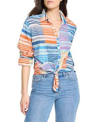 NIC+ZOE - Sunset Stripe Cotton Button-Up Shirt - Lyst