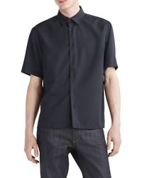 Rag & Bone - Dalton Wool Blend Crepe Short Sleeve Button-up Shirt - Lyst