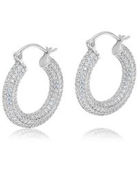 SHYMI - Thick Pavé Hoop Earrings - Lyst