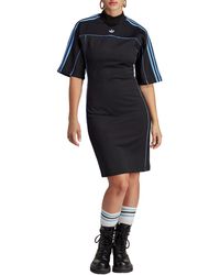 adidas Originals London Navy High Neck Dress in Blue | Lyst