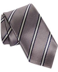 ZEGNA - Paglie Bold Stripe Mulberry Silk Tie - Lyst