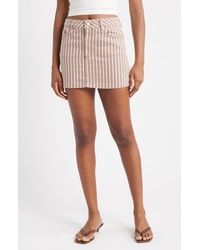 TOPSHOP - Stripe Denim Miniskirt - Lyst