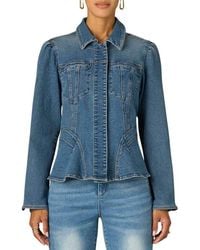 Wit & Wisdom - Peplum Denim Jacket - Lyst