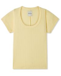 VIR VITA - Pointelle Scoop Tee - Lyst