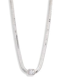 Nordstrom - Cubic Zirconia Station Snake Chain Necklace - Lyst
