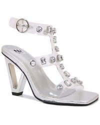 Ninety Union - Jewel Clear Straps Geometric Heel Sandal - Lyst