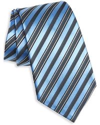 ZEGNA - Chevron Stripe Mulberry Silk & Cotton Tie - Lyst