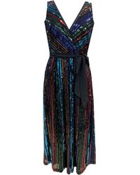 Julia Jordan - Rainbow Sequin Stripe Fit & Flare Cocktail Dress - Lyst