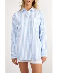 Viens Avec Moi - Seaside Stripe Button-Up Shirt - Lyst