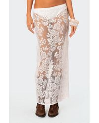 Edikted - Bess Sheer Lace Cover-up Maxi Skirt - Lyst