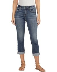Silver Jeans Co. - Suki Americana Mid Rise Capri Jeans - Lyst