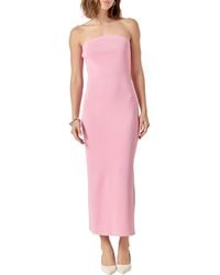 Endless Rose - Strapless Knit Midi Dress - Lyst