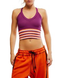 Free People - All Clear Racerback Crop Tank - Lyst