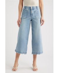 Wit & Wisdom - Scallop Patch Pocket High Waist Crop Wide Leg Jeans - Lyst