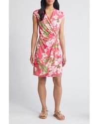 Tommy Bahama - Clara Fleur De Lei Wrinkle Resistant Faux Wrap Dress - Lyst
