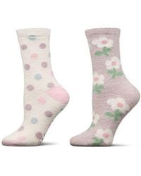 Memoi - Assorted 2-Pack Aloe Infused Crew Socks - Lyst