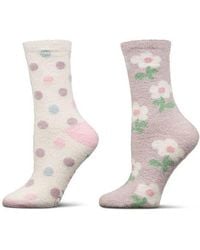 Memoi - Assorted 2-Pack Aloe Infused Crew Socks - Lyst