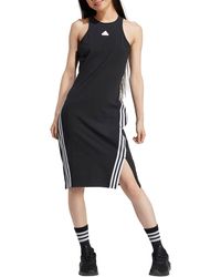 adidas - Future Icons 3-stripes Stretch Cotton Dress - Lyst