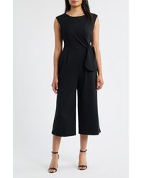 Tahari - Side Knot Scuba Crepe Jumpsuit - Lyst