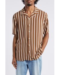 PacSun - Terry Stripe Camp Shirt - Lyst