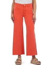 Kut From The Kloth - Meg Fab Ab Raw Hem High Waist Ankle Wide Leg Jeans - Lyst