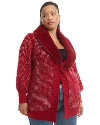 June + Vie - Sequin Button-Up Sweater - Lyst