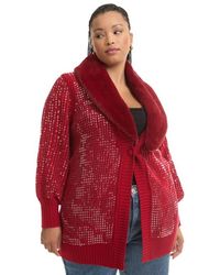 June + Vie - Sequin Button-Up Sweater - Lyst