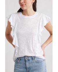 Caslon - Cascade Ruffle Cotton Blend Top - Lyst