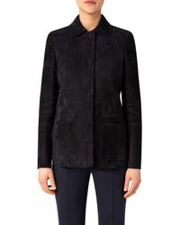 Akris - Edelle Fitted Suede Jacket - Lyst