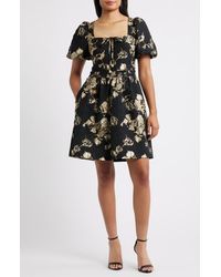 green emerald velvet dress Vince Camuto Jacquard Cap Sleeve Fit and Flare, 2 at Amazon Women's  Clothing store