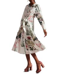 Ted Baker - Ttayla Floral Long Sleeve Belted Shirtdress - Lyst