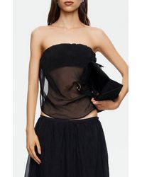 Lioness - Intuition Sheer Strapless Crop Top - Lyst