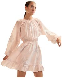 Cynthia Rowley - Silk Lurex Dolman Sleeve Mini Dress - Lyst