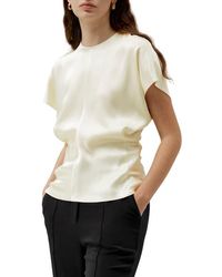 LILYSILK - Short Batwing Sleeve Silk Contour Top - Lyst