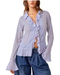 Free People - Bad At Love Ruffle Button-up Shirt - Lyst