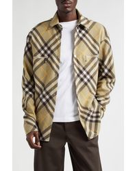 Burberry - Relaxed Fit Check Wool Blend Overshirt - Lyst