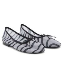 Mango - Animal Print Mesh Ballerina Flat - Lyst