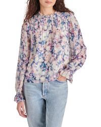 Steve Madden - Soleil Abstract Floral Chiffon Top - Lyst