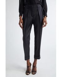 Tom Ford - Pleat Front Wool & Silk Twill Pants - Lyst