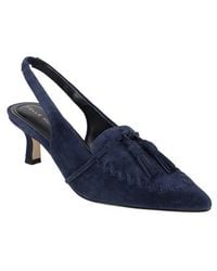 Pelle Moda - Kesia Slingback Pointed Toe Kitten Heel Tassel Loafer Pump - Lyst